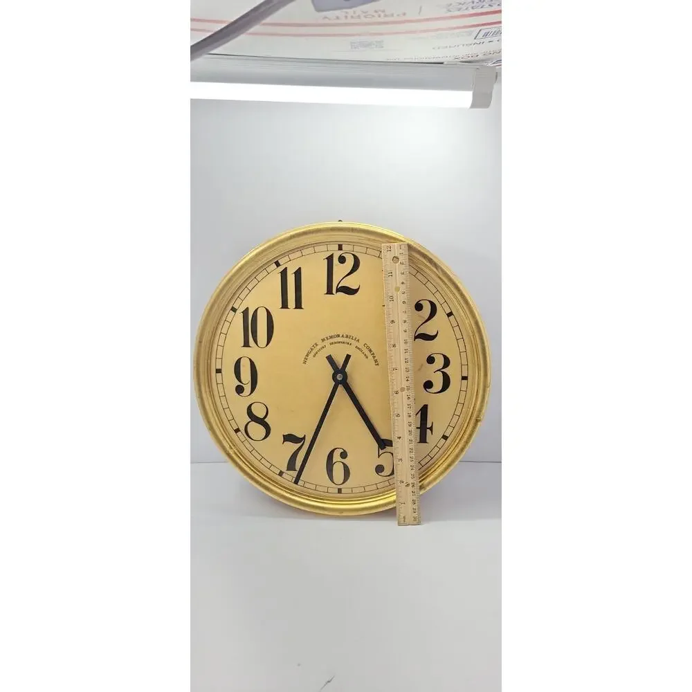 Newgate Memorabilia Wall Clock Distressed Gold Vintage Farmhouse England...